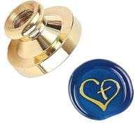 Sello de cera de repuesto de cabeza de latón, 25 mm, dorado, sello de sellado cristiano de Jesús, sello de cera de sello (corazón y cruz)