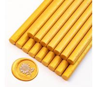 Sello de Cera, Ioggtser 16 Barritas de Cera para Pistola de Pegamento, Sticks de Cera para Invitaciones de Boda, Tarjetas, Sobres(Gold)