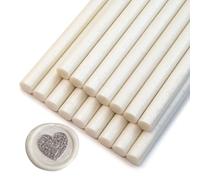 Sello de Cera, Ioggtser 16 Barritas de Cera para Pistola de Pegamento, Sticks de Cera para Invitaciones de Boda, Tarjetas, Sobres(Pearl White)