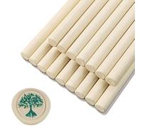 Sello de Cera, Ioggtser 16 Barritas de Cera para Pistola de Pegamento, Sticks de Cera para Invitaciones de Boda, Tarjetas, Sobres(Milk White)