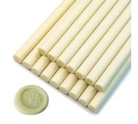 Sello de Cera, Ioggtser 16 Barritas de Cera para Pistola de Pegamento, Sticks de Cera para Invitaciones de Boda, Tarjetas, Sobres(Pearl Gold)