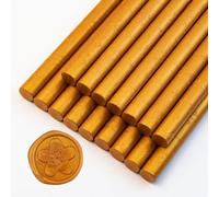 Sello de Cera, Ioggtser 16 Barritas de Cera para Pistola de Pegamento, Sticks de Cera para Invitaciones de Boda, Tarjetas, Sobres(Amber Gold)