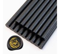 Sello de Cera, Ioggtser 16 Barritas de Cera para Pistola de Pegamento, Sticks de Cera para Invitaciones de Boda, Tarjetas, Sobres(Black)