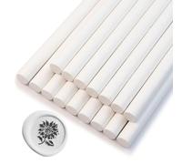 Sello de Cera, Ioggtser 16 Barritas de Cera para Pistola de Pegamento, Sticks de Cera para Invitaciones de Boda, Tarjetas, Sobres(Pure White)