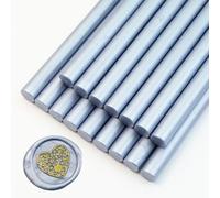 Sello de Cera, Ioggtser 16 Barritas de Cera para Pistola de Pegamento, Sticks de Cera para Invitaciones de Boda, Tarjetas, Sobres(Gray Blue)