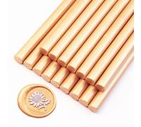 Sello de Cera, Ioggtser 16 Barritas de Cera para Pistola de Pegamento, Sticks de Cera para Invitaciones de Boda, Tarjetas, Sobres(Light Gold)