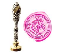 Sello de cera MNYR vintage con filigrana heráldica, dragón de fuego, sello de cera de bronce de lujo, decoración de pavo real, invitaciones de boda, tarjetas de regalo de papel estatal, sello de cera, sello de sellado de cera, juego de regalo