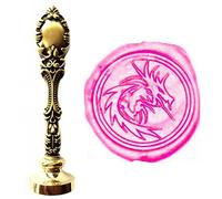 Sello de cera MNYR vintage con filigrana heráldica, dragón de fuego, sello de cera de bronce de lujo, decoración de pavo real, invitaciones de boda, tarjetas de regalo de papel estatal, sello de