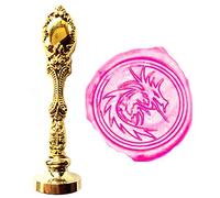 Sello de cera MNYR vintage con filigrana heráldica, dragón de fuego, sello de cera de bronce de lujo, decoración de pavo real, invitaciones de boda, tarjetas de regalo de papel estatal, sello de cera, sello de sellado de cera, juego de regalo