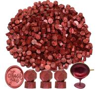 Sello de cera octogonal, 300 cuentas de cera selladora, para sellos vintage y cartas, invitaciones, tarjetas, paquete de regalo (burdeos nuevo)