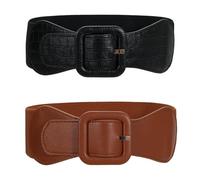 Sello De Cintura Ancha Elástica Elástica Elástica De 2 Piezas, Cinturón De Mujer Simple Y De Moda, Personalidad Creativa Y Cinturón De Color Sólido Para Ropa.