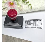 Sello de comentarios para la evaluación de la escritura en español, puntuación del nivel de calificación, corrección de la expresión escrita, calificación, estructura y , de lectura , sello de