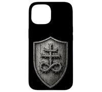 Sello de cruz Leviatán de azufre en escudo de caballero gótico Carcasa para iPhone 15