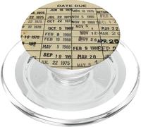 Sello de Fecha de vencimiento de Tarjeta de Biblioteca Vintage para lectores Amantes de los Libros PopSockets PopGrip para MagSafe