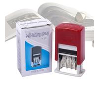 Sello de fecha, sello de fecha rectangular - accesorios para álbumes de recortes, suministros de manualidades para diario, diario, planificador, procesamiento de cheques, firma de documentos