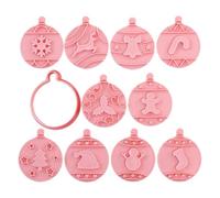 Sello de galletas con temática navideña, 10 unidades, materiales de polipropileno, herramienta para hornear, accesorios para hornear galletas para festivales, postres, herramienta de Navidad eficiente
