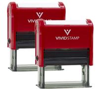 Sello de goma autoentintable con fecha de aceptaci n o rechazo - Paquete de 2 (tinta roja) mediano