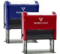 Sello de goma autoentintable con fecha de aprobaci n/rechazo (paquete de 2, tinta azul/roja), tama o mediano