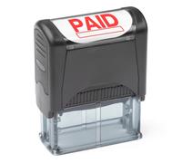 Sello de goma autoentintable, tinta roja recargable preinstalada - (9/16" x 1-1/2") (Paid)