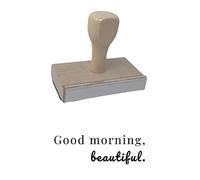 Sello de goma con texto en inglés «Good Morning Beautiful», 1 sello de madera de 3 pulgadas