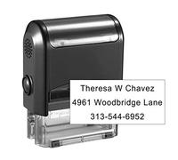 Sello de goma personalizable, autoentintable y rellenable de 38 x 14 mm - Sello para profesores, niños, enfermeras, médicos, empresas y para fabricación de tarjetas Custom Self Inking Stamp-3 Lines