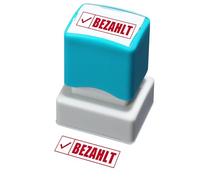 Sello de goma preempapado con pago, tinta roja, sello de oficina, sello de mensaje, altura de la letra: 35 × 20 mm (PAGADOS)