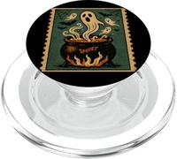 Sello de guiso de fantasmas vintage de Halloween con telaraña y murciélagos PopSockets PopGrip para MagSafe