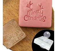 Sello de jabón acrílico transparente con patrón de Navidad, jabones, sello de relieve, herramientas para hacer jabones, accesorios