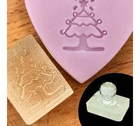 Sello de jabón con patrón de la serie de Navidad, pequeño para jabón creativo hecho a mano, regalos de fiesta de Navidad para niños y niñas, sellos transparentes en relieve para hacer tarjetas de