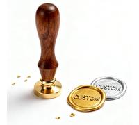 Sello de Lacre Personalizado con Nombre/Letras - Sello de Cera de Latón Vintage, Mango de Madera Removible, Decoración para Invitaciones y Bodas (stamp)