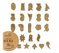 Sello de leña - Kit de marcas de letras y símbolos de cobre de 0.78 pulgadas, juego de herramientas de letras para quemar madera, sello caliente, kit de marca de madera con cabeza tallada para