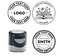 Sello de logotipo personalizado, sello de biblioteca personalizado para negocios, profesores, bodas, hecho a mano, paquete, dirección, oficina, de The Library of Design