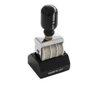 Sello de madera, sellos de rodillo transparentes y coherentes, fecha ajustable, sello de cuenta de mano retro, rueda de sello de madera para oficina, profesor, arte, álbumes de recortes (negro)