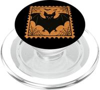 Sello de murciélago naranja de Halloween telaraña PopSockets PopGrip para MagSafe