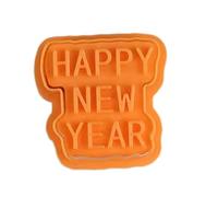 Sello de pastel de feliz año nuevo, cortador de galletas de año nuevo chino, sello de serpiente, víspera de Año Nuevo Cortador y sello de galletas 2025, molde, para hornear pasteles