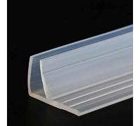 Sello de plástico de goma para mampara de baño, antisalpicaduras, 2 m, forma de F, sello de puerta de vidrio, apto para espacio de 6 mm y fiable
