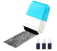 Sello de protección de datos, 1 sello antirrobo de identidad + 3 tintas de recarga, sello de seguridad para la privacidad de la identidad y la confidencialidad de los datos (azul)
