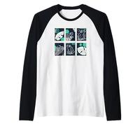 Sello de Rana Estilo Bohemio, diseño Vintage de Rana Camiseta Manga Raglan