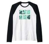 Sello de Rana Estilo Bohemio, diseño Vintage de Rana Camiseta Manga Raglan