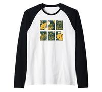 Sello de Rana Estilo Bohemio, diseño Vintage de Rana Camiseta Manga Raglan