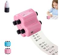 Sello de Rodillo Matemático 4 en 1, Herramienta Reutilizable para Practicar Suma, Resta, Multiplicación y División; Dispositivo para el Desarrollo Mental, Ideal para el Aprendizaje Preescolar (#A)