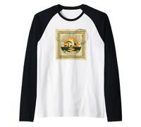 Sello de Safari Africano del Delta del Okavango Botswana Vintage Camiseta Manga Raglan