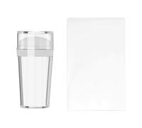 Sello de silicona transparente con raspador para decoración de uñas, cuerpo transparente visible, no se pierde, sello artístico con raspador