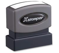 Sello de t tulo y mensaje de un solo color Xstamper, vencido, preentintado/reentintable, rojo (1362)