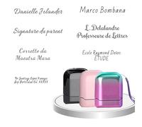 Sello de tinta personalizable para maestro, estampación con caligrafía para firmar, ideal para estudiantes, estampa para ropa de niños Nombre personalizado,maestro, ropa para niños sello