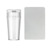 Sello de uñas con raspador de silicona transparente para estampado de gelatina, cuerpo visible, sin extravío para decoración de salón de belleza