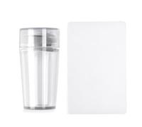 Sello de uñas reutilizable, herramienta de estampado de silicona de precisión, kit de placa de arte creativo con raspador , mango ergonómico para peinar, uso doméstico y artistas profesionales de