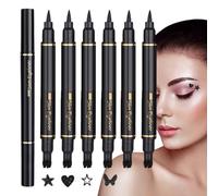 Sello delineador de ojos, juego de sellos de maquillaje, herramienta cosmética de doble cabeza, aplicación de precisión, fórmula a prueba de manchas, ideal para uso diario o actuaciones escénicas, 6
