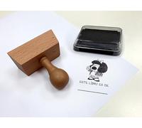 Sello exlibris con mango. Mafalda: ¡Este libro es mío!