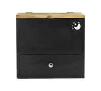 Sello Holder - Sello Box | Dispensador de caja de Pad | Contenedor decorativo de madera para invitados fregadero Apartamento Baño belleza Home Restroom Organization Spa Makeup Almacenamiento Holder